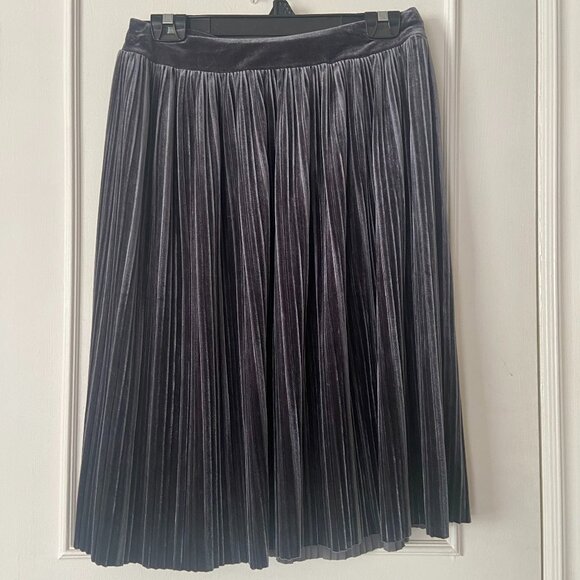 Velvet-look pleated skirt - Size Large - Picture 1 of 10